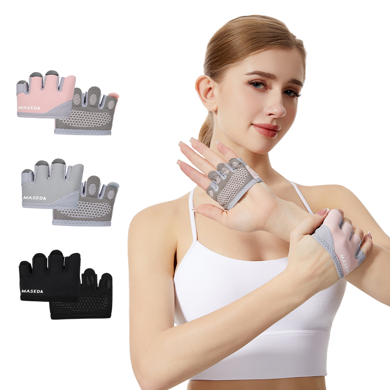 Yoga For Fitness - Pair of Fitness Fingerless Gloves: Anti-Blister