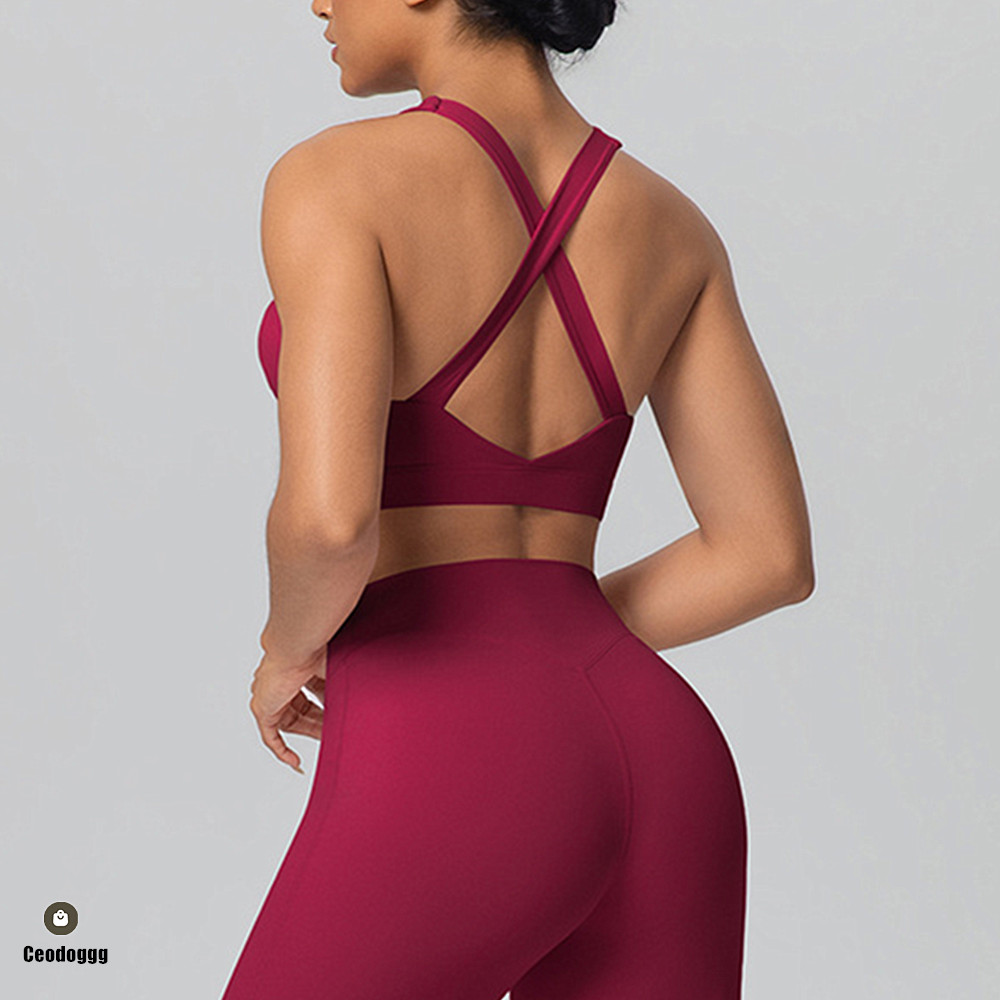 Yoga Fitness Stretching Strap - Pad Cross Shoulder Strap Yoga Bra