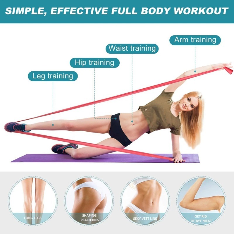 Natural Latex Resistance Bands - Yoga Fitness Stretching Strap ulasan dan harga