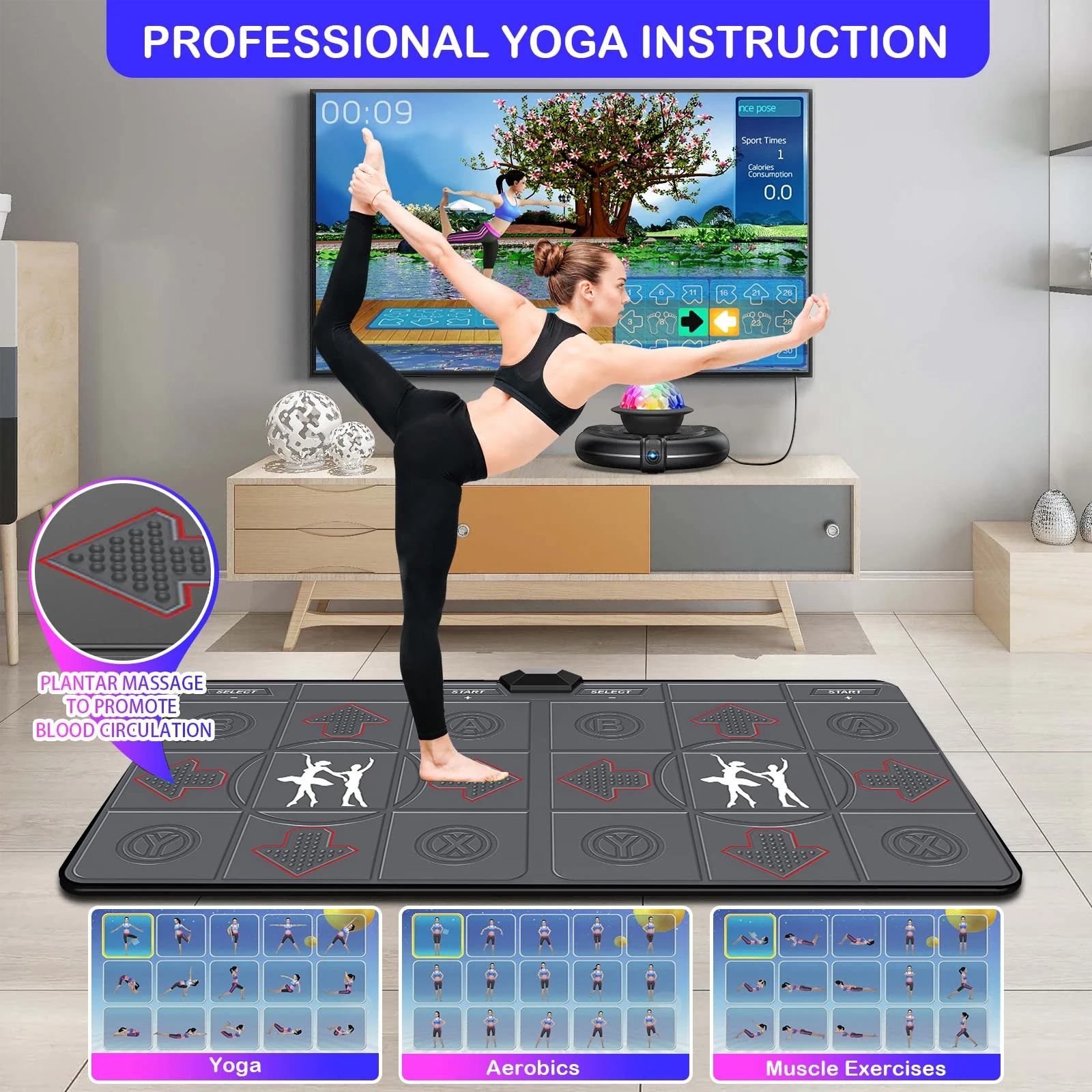 Wireless Double Dance Mat for  - Yoga Fitness Tva ulasan dan harga