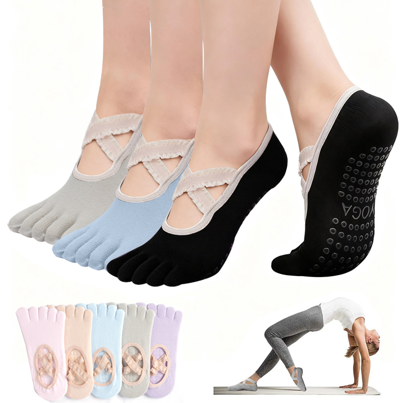 Ladies Non-Slip Pilates Socks  - Yoga Fitness Dance ulasan dan harga