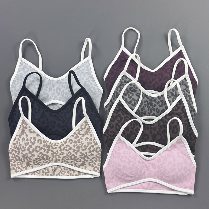 Sports Bra Women Leopard Print - Yoga Fitness Stretching Strap ulasan dan harga