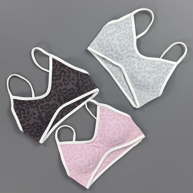 Sports Bra Women Leopard Print - Yoga Fitness Stretching Strap ulasan dan harga