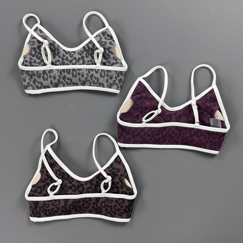Sports Bra Women Leopard Print - Yoga Fitness Stretching Strap ulasan dan harga