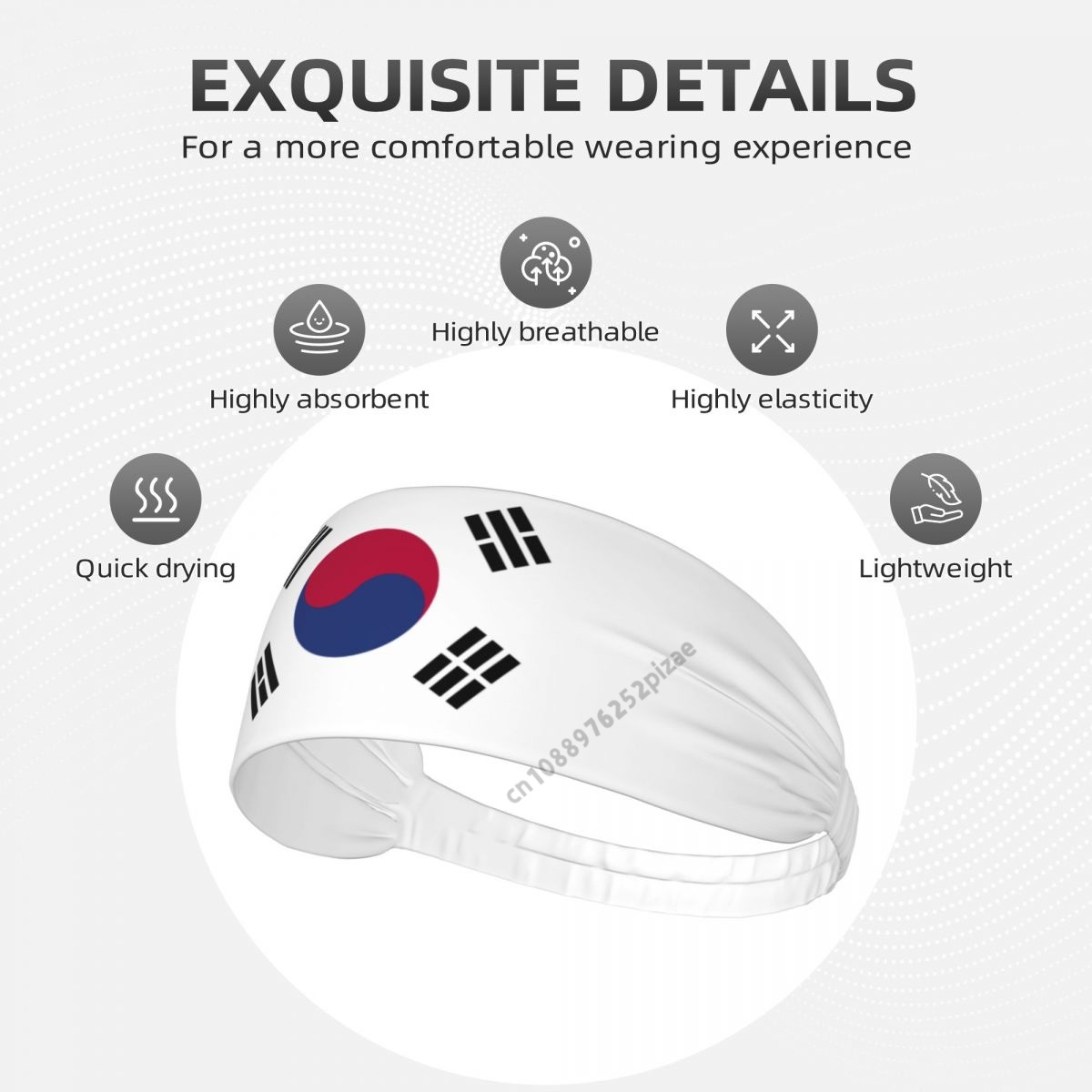 South Korea Flag Men Women Ban - Yoga Fitness Stretching Strap ulasan dan harga