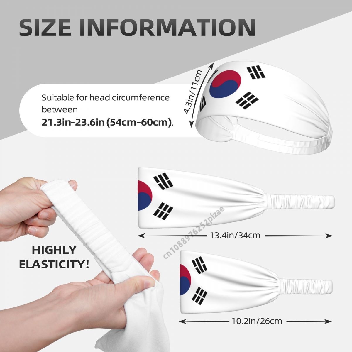 South Korea Flag Men Women Ban - Yoga Fitness Stretching Strap ulasan dan harga