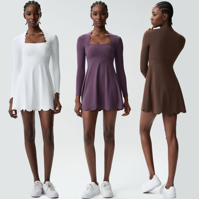 Women Yoga Tennis Skirt Solid  - Yoga Fitness Dress ulasan dan harga