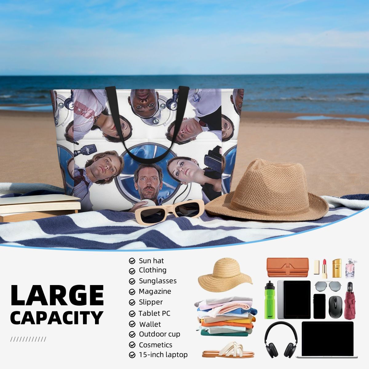 House MD TV Show Beach Tote Ba - Yoga Fitness Tva ulasan dan harga