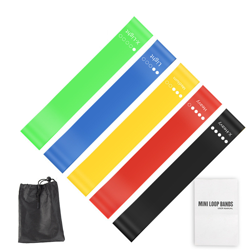 5Pcs TPE Resistance Bands Set  - Yoga Fitness Stretching Strap ulasan dan harga