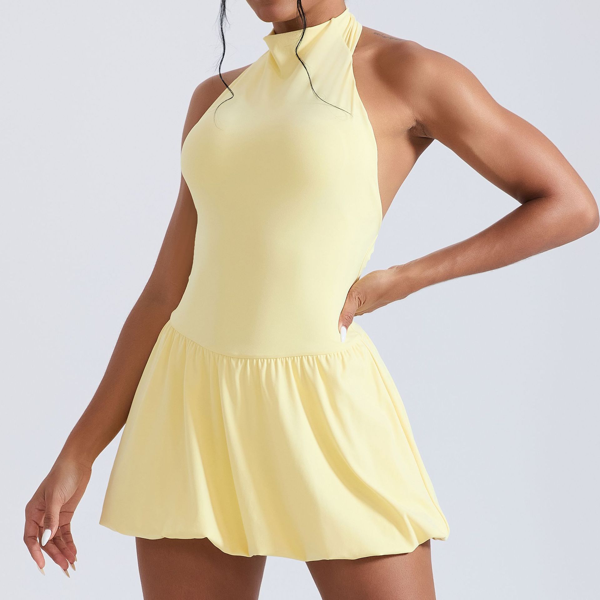 Ningyu High Neck Golf Tennis D - Yoga Fitness Dress ulasan dan harga