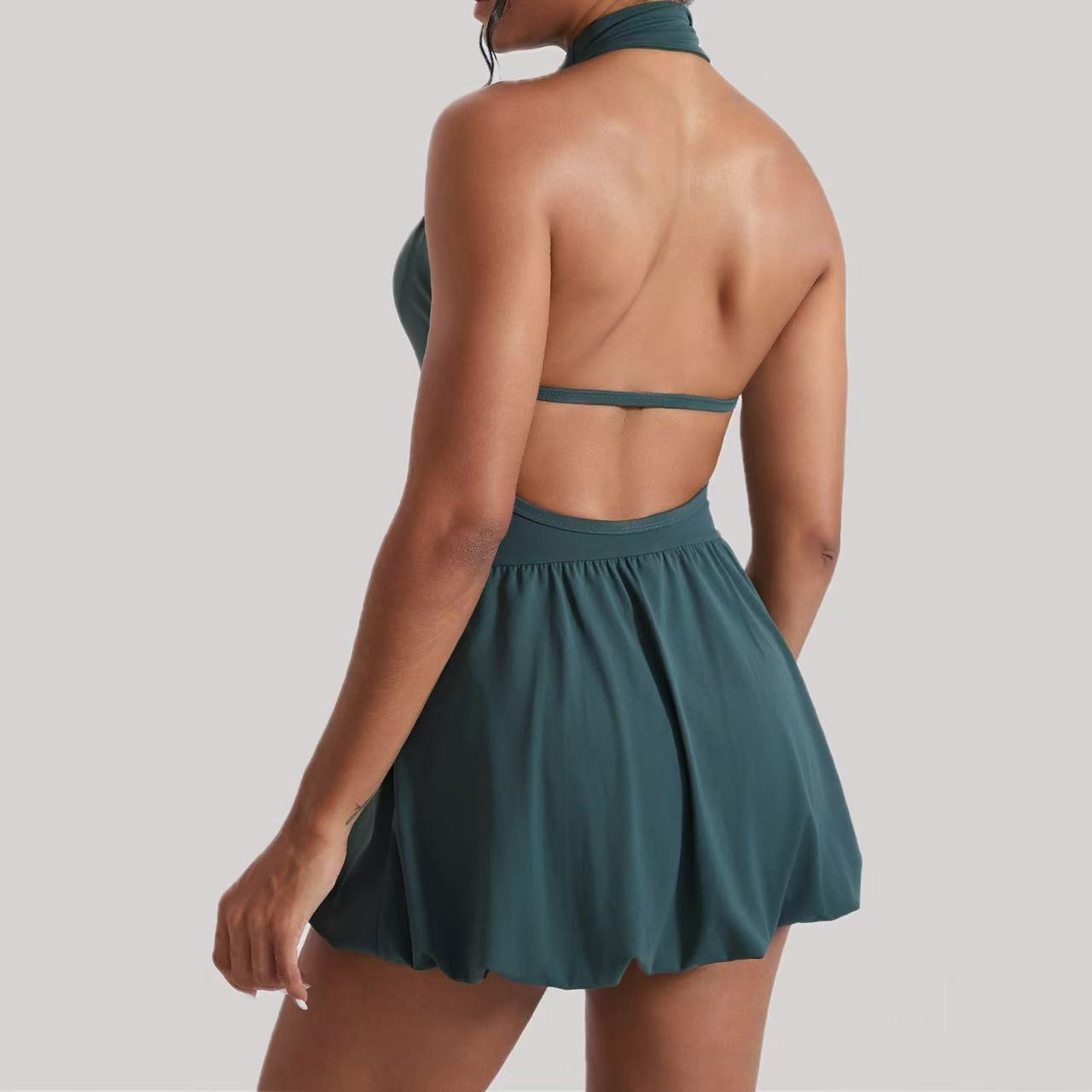 Ningyu High Neck Golf Tennis D - Yoga Fitness Dress ulasan dan harga