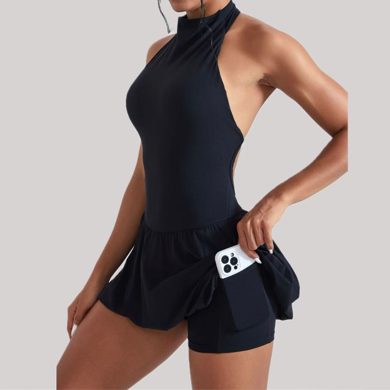 Ningyu High Neck Golf Tennis D - Yoga Fitness Dress ulasan dan harga