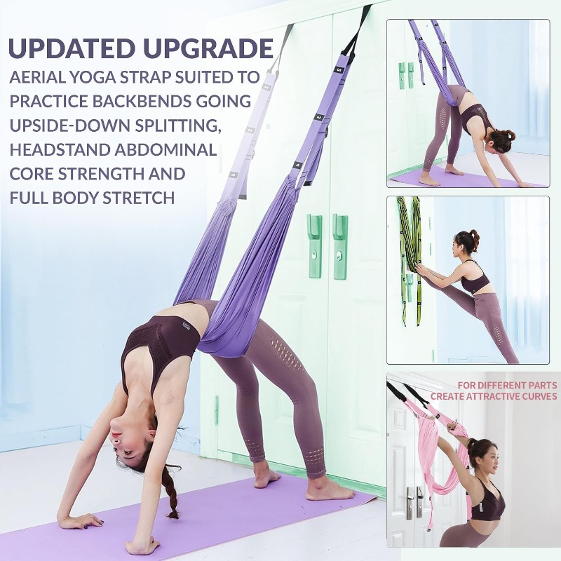 Adjustable Aerial Yoga Hammock - Yoga Fitness Stretching Strap ulasan dan harga