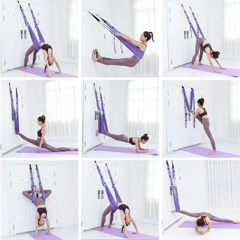 Adjustable Aerial Yoga Hammock - Yoga Fitness Stretching Strap ulasan dan harga