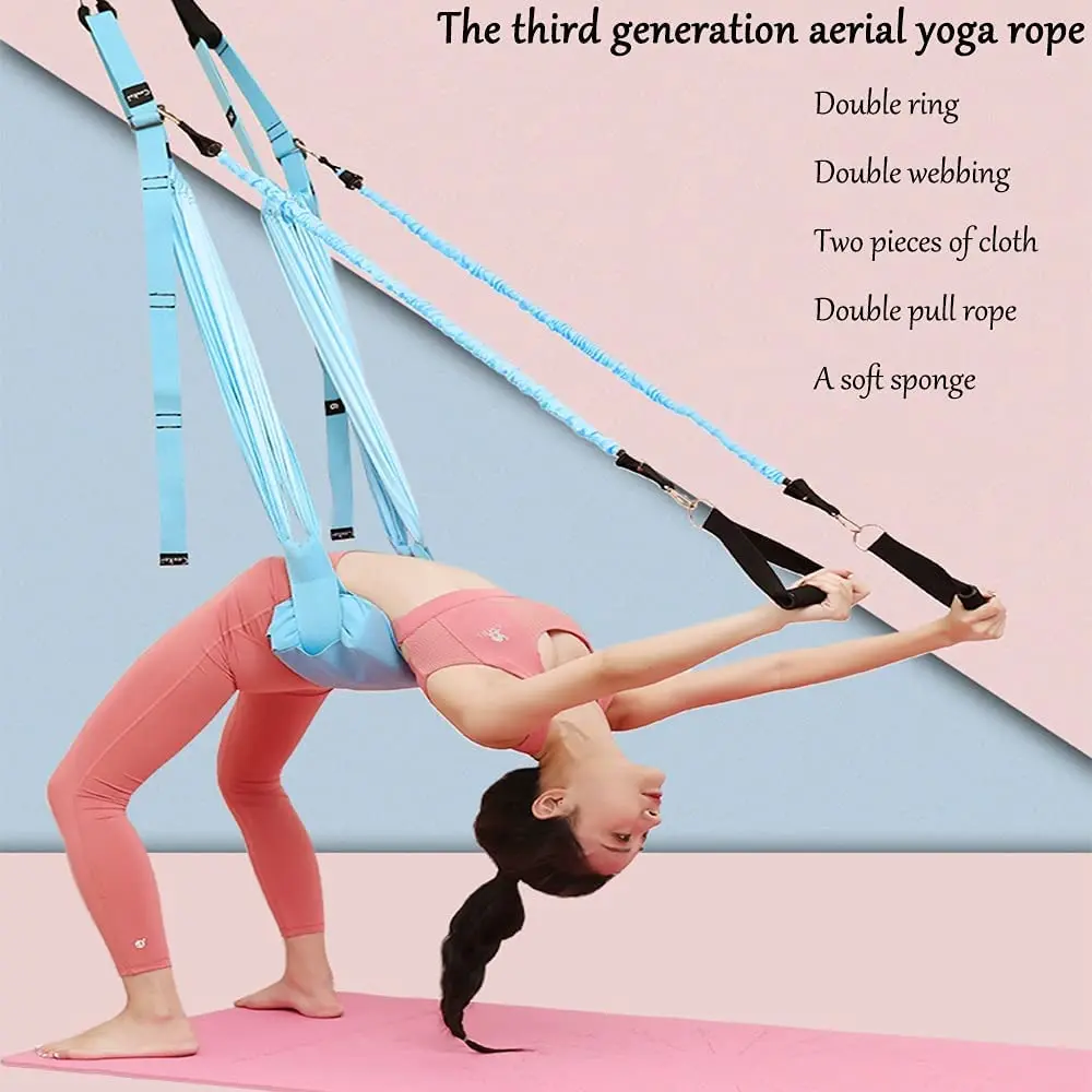 Adjustable Aerial Yoga Strap E - Yoga Fitness Stretching Strap ulasan dan harga